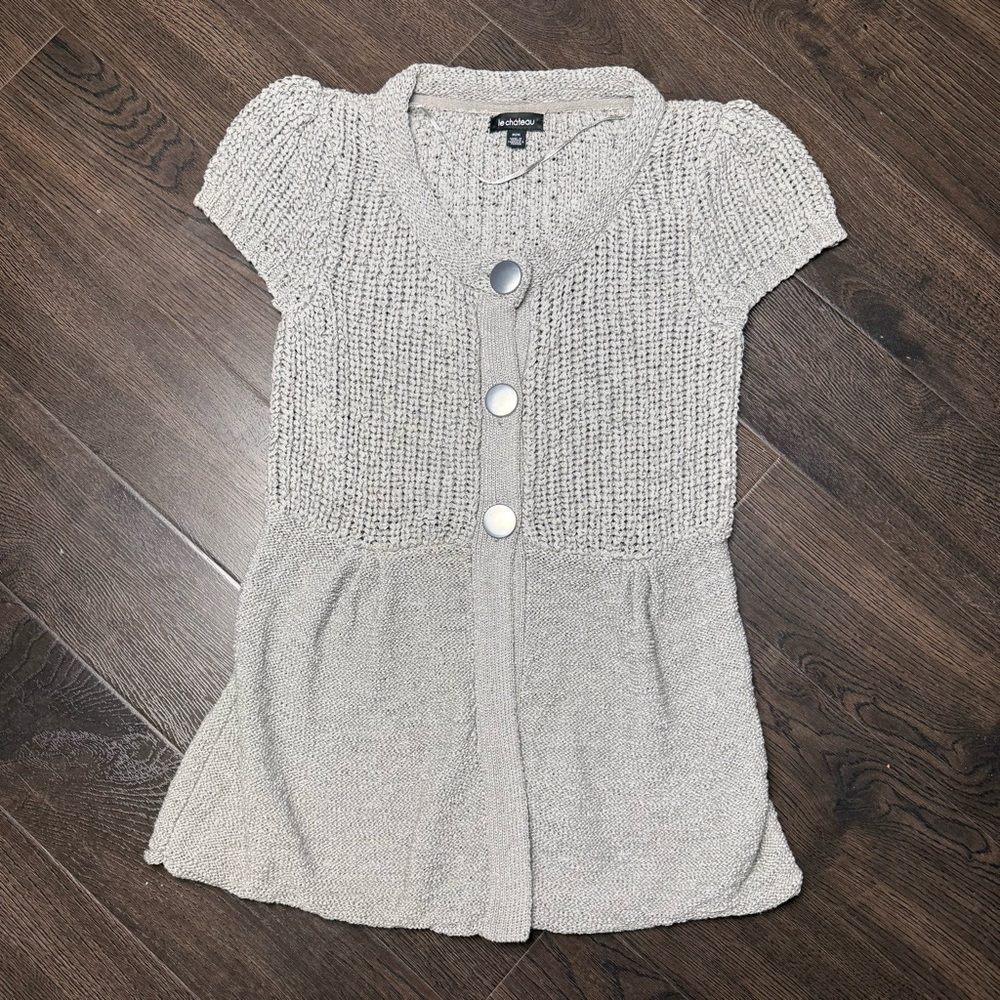 Le Château Knit Button-Up Cardigan Top Size Medium‎ - Picture 3 of 6